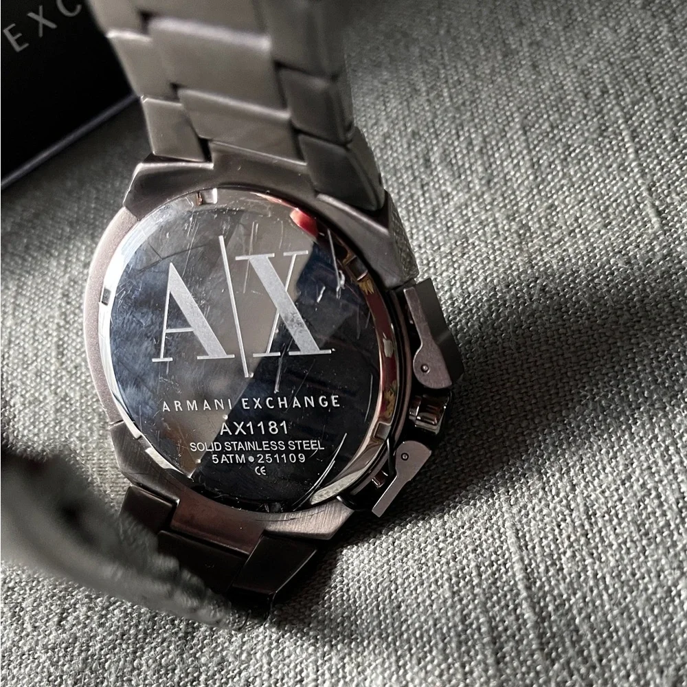 Armani Exchange Chronograph Grey Dial Stainless Steel Mens Watch - Picture 5 of 5